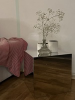 Table basse moderne de luxe Smoky Mirror carré Cube pour salon chambre à coucher salle à manger Villas hôtel appartement