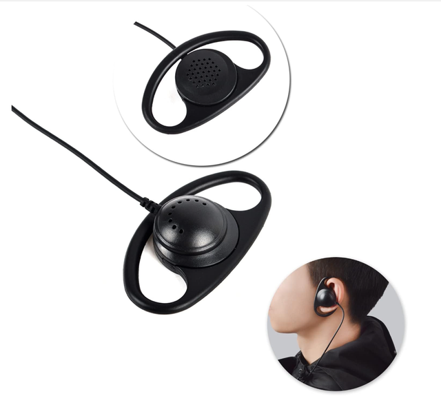 3.5mm One Ear/single Ear D Shape Ear-hooke Wired Earhook Headphone Music Earphone with Tour Guide System