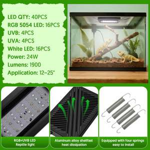 Profession elle DC 24W UVB Reptilien leuchte LED Voll spektrum mit Auto Cycle Einstellbare Helligkeit und dimmbare Heiz lampe - Product Image 6