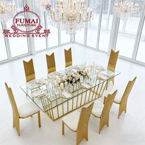 Banquet hall stainless steel <b>space</b> <b>saving</b> complete 12 seater dining <b>table</b> - Product Image 3