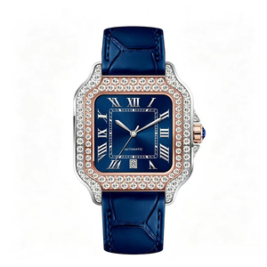 High Quality Luxury <b>Automatic</b> Mechanical Watch Hafl Bust Diamond Moissanite Sport Rectangle Sapphire Crystal <b>Chronograph</b> Tester - Product Image 3