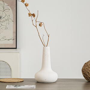फेंगशेंग थोक nordic न्यूनतम शैली शुद्ध सफेद वेस सूखे फूलों की व्यवस्था टेबलटॉप सजावट सिरेमिक वेटेज - Product Image 5