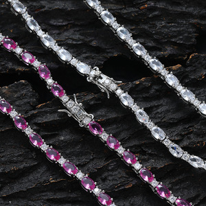 Chaîne Tennis Mix & Match Couleurs, Bijoux Hip Hop en Cuivre et Zirconium, Collier Tennis Mix & Match pour Femme, Mode Tanjing - Product Image 2