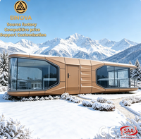 Capsule spatiale modulaire préfabriquée, mini-maison de luxe, pod de vie portable, extérieur, étanche, en acier, avec salle de bain et cuisine
