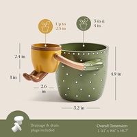 Jolies jardinières d'intérieur avec drainage, grandes et petites, mignonnes, en résine, pour plantes succulentes, pour parents et enfants