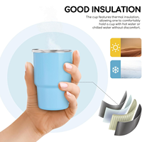 Diskon besar 2oz 3oz Tumbler Mini vakum baja tahan karat cangkir dinding ganda Tumbler gelas minum dengan tutup sedotan