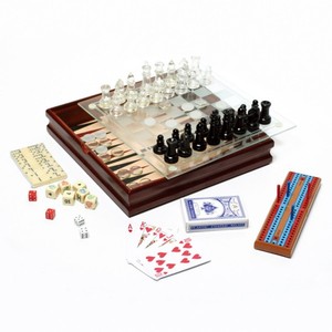 Juegos de Mesa 4 <span class=keywords><strong>en</strong></span> 1, 7 <span class=keywords><strong>en</strong></span> 1, Juegos de Mesa de Madera, Ajedrez, Backgammon, Damas, Mikado, Dominó, Ludo, Póker, Cribbage, <span class=keywords><strong>Dados</strong></span>, Goose - Product Image 2