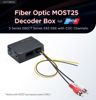 XTRONS ACFOBE65 Boîte de décodeur MOST25 à fibre optique pour BMW Série 5 E60/Série 7 E65 E66 avec canaux CDC