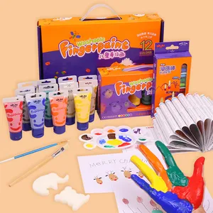 12 צבעי ציור אצבעות, צבעי אמנות לילדים, ציוד, צבעי גוואש, בעבודת יד בעבודת יד
