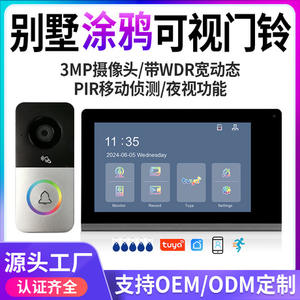 Tuya <span class=keywords><strong>SmartLife</strong></span> 7 pouces Wi-Fi LCD Mini judas sonnette caméra moniteur 3MP étanche PIR Vision nocturne Installation facile porte - Product Image 4