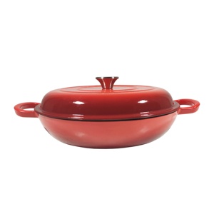 Casseroles de cuisine bon marché Batterie de cuisine <span class=keywords><strong>émaillée</strong></span> Casserole peu profonde <span class=keywords><strong>en</strong></span> <span class=keywords><strong>fonte</strong></span> <span class=keywords><strong>émaillée</strong></span> de 30cm avec couvercle - Product Image 3