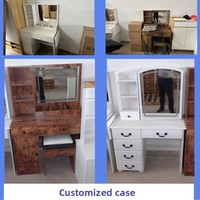 Meuble coiffeuse tendance en panneaux MDF pour chambre à coucher, démontable, idéal pour l'export (produit phare)