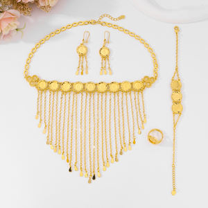 YIYI Islâmico do Oriente Médio Popular Estilo Quatro Peças Banhado A Ouro Conjunto de Jóias Moda Exquisite Wedding & Party Gift das Mulheres - Product Image 1