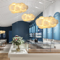 Lustre Nuage Créatif Minimaliste Personnalisé pour Hôtel, Centre Commercial, avec Télécommande