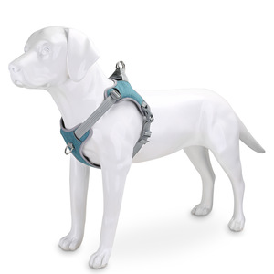 Harnais pour animaux de compagnie réglable, respirant, réfléchissant, durable, confortable, sangle de poitrine pour chiens, bleu, gris, rose, rouge - Product Image 3