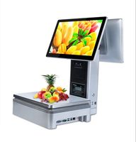 Terminal de point de vente tactile de bureau pour supermarché avec fonction de pesage, impression d'étiquettes, comptage de tickets, écran capacitif 16 pouces, 58 mm