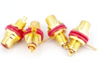 Amplificateur audio RCA plaqué or AV Lotus Mother ROUGE