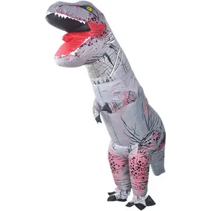 EN Stock Halloween Jurassic Thème Adulte gonflable Grande Taille Blow Up Costume Gonfler T-REX Dinosaure Costume Pour Hommes