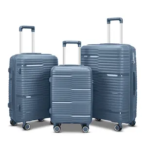 Bolsas de viaje de cuero Unisex de alta calidad Moq bajo Beige Hot Smart Trolley Bag Juego de equipaje PP barato