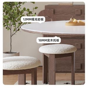 Solid Wood Slab Dining <b>Table</b> Round Modern Minimalist Design For Home And <b>Small</b> Apartments - Product Image 3