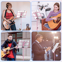 Wholesale Musical Instrument Accessories Pink Color Lightweight Folding Sheet Music Stand for Musicians
