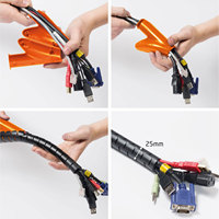 Sutra Circular Flexible de 15mm, Protector de Cable en Espiral de 2M, Organizador de Cables, Clip de Tubo Protector, Corbata de Gestión