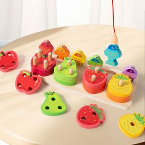 Nouvel Arrivage Personnalisé Certifié CPC CE : Jeu de Pêche et Empileur 2-en-1 en Bois pour Enfants, Thème Fruits Colorés et Adorables - Product Image 2