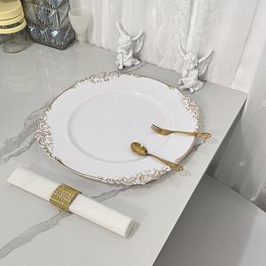 Juego de platos clásicos de plástico <span class=keywords><strong>y</strong></span> blanco con elegantes platos de carga-Colección <span class=keywords><strong>completa</strong></span> de <span class=keywords><strong>vajilla</strong></span> para comedor <span class=keywords><strong>y</strong></span> servicio - Product Image 4