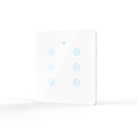 Interrupteur intelligent Wi-Fi Tuya monophasé 100-240V 6 gangs multi-contrôle 0-3000W neutre intelligent pour la décoration intérieure