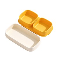 Bol à repas rectangulaire en silicone pour bébé, boîte à lunch portable avec ventouse et assiette compartimentée, compatible micro-ondes, vaisselle de voyage pour enfants