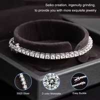 Passer le Test de Diamant 2mm 3mm 4mm 5mm 6.5mm 925 Argent Moissanite Diamant Tennis Collier Bijoux De Mode pour Hommes Femmes