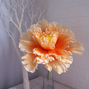 Haute Qualité Grandes Fleurs Géantes Artificielles Organza Papier coquelicot Pivoine Fleurs <span class=keywords><strong>Lin</strong></span> Décoration De Mariage Fleurs Artificielles - Product Image 4