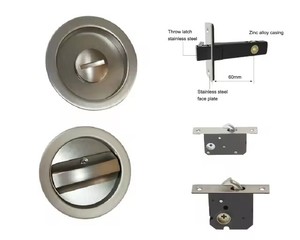 Stainless Steel Round Sliding <strong>Door</strong> <strong>Pocket</strong> <strong>Lock</strong> <strong>With</strong> <strong>Key</strong> Coin Hole Cavity Sliding <strong>Door</strong> <strong>Locks</strong>