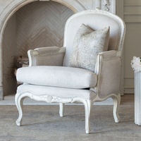 Fauteuils d'appoint de loisirs en bois massif de style vintage français, faits à la main, de haute qualité, pour salon et mobilier d'hôtel