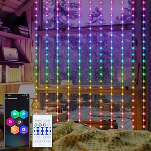 Guirlandes lumineuses LED pour rideaux de fête, imperméables, blanc chaud, pour mariage, fête, Noël, décorations de vacances en extérieur, produit IP44 - Product Image 1