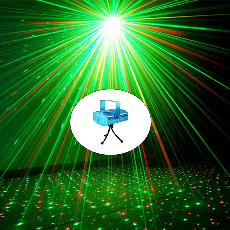 Aluminum Alloy Sound Control 6 Patterns Laser Disco Lights Mini Laser Light Projector