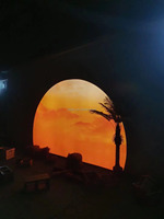 Nouvelle boîte à lumière LED en aluminium pour intérieur et extérieur, boîte à lumière en tissu de forme personnalisée, boîte à lumière de plage, coucher de soleil, lune, affichage