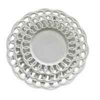 Nieuwe geëmbosseerde keramische holle bord presentatie fruit cake dessert westers servies magnetronbestendig directe verkoop fabrikant huis
