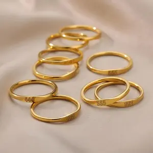 Tiny 18K vàng mạ dấu hiệu hoàng đạo nhẫn thép không gỉ Gemini Aries 12 Chòm Sao nhẫn cho cô gái đồ trang sức