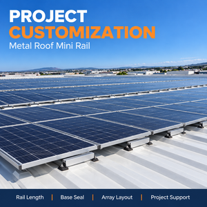 Custom Anodized Aluminum <b>Mini</b> Rail Mounting Bracket for Trapezoidal Metal Roof Commercial PV Projects - Product Image 5