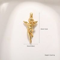 Pendentif Ange Punk Plaqué Or Cuivre 18K Anti-décoloration avec Ailes de Cupidon pour Bijoux DIY Bracelet Boucles d'oreilles Collier Zircon