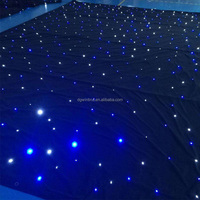 Rideau LED DMX en velours avec étoiles pour mariage, Noël, fête, toile de fond de plafond, lumières de rideau d'étoiles de haute qualité