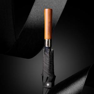 Paraguas de negocios imprimible con logotipo de 2017, paraguas de golf con mango de madera retro, Paraguas automático de color sólido con mango largo - Product Image 2