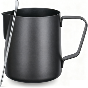 Brocche 12 once Espresso <span class=keywords><strong>fumante</strong></span> in acciaio inox Latte <span class=keywords><strong>caffè</strong></span> Cappuccino Barista brocche di vapore brocca di Latte tazza con penna Latte Art - Product Image 5