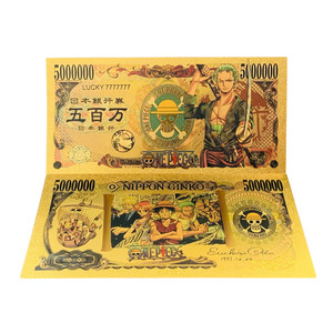 Uang Kertas Berlapis Emas 24k Anime Jepang yang Dipersonalisasi, Uang Kertas Berlapis Emas One Piece - Product Image 5