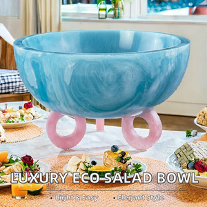 Tazón para Ensalada de Melamina Transparente Hecho a Mano de Primera Calidad, Acabado Iridiscente, Libre de BPA, Libre de Plomo, Ecológico, Apto para Lavavajillas - Product Image 2