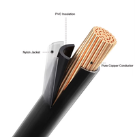 THHN/Cable de cobre CU/PVC/BYLON 12AWG 14AGW 16 AWG PVC aislado Ans NYLON revestido