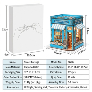 Exquisito Castillo Mágico en Miniatura, Kit <span class=keywords><strong>de</strong></span> Casa <span class=keywords><strong>de</strong></span> Muñecas DIY, Rompecabezas 3D <span class=keywords><strong>de</strong></span> Madera, Luz LED, Decoración para el Hogar Hecha a Mano, Ecológica y <span class=keywords><strong>de</strong></span> Lujo - Product Image 4