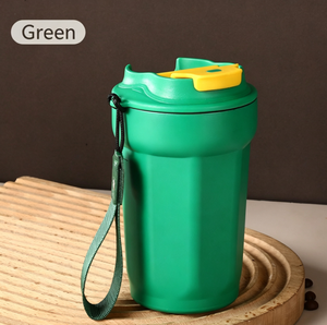 Vaso Térmico de Acero Inoxidable de 420 ml, Taza de Café Portátil para Viajes, a Prueba de Fugas, Aislada, con Cordón para Oficina y Actividades al Aire Libre - Product Image 3