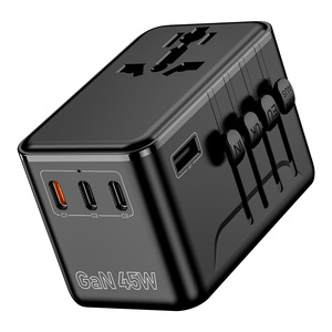 OULiYO Travel <b>Adapter</b> 45W PD GaN Dual <b>Type</b> <b>C</b> Universal Charging Plug for Global Use - Product Image 4